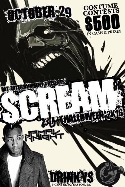 scream2k16 drinkys halloween fat entertainment jamal knight
